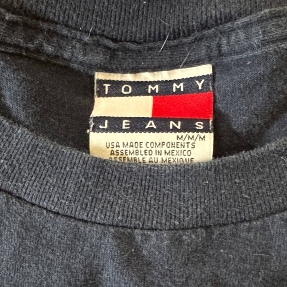 Tommy Hilfiger Navy Tee with Red Script - Picture 2 of 3